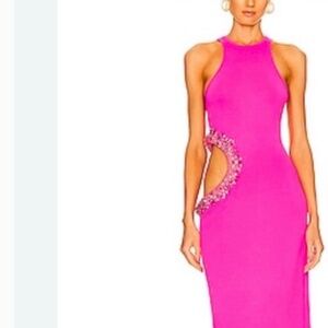 Cult Gaia Pink Cut Out Halter Dress